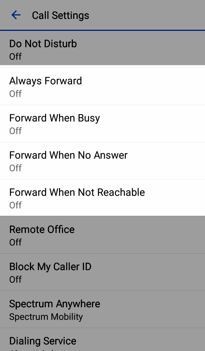 Anywhere Connect Android Phone and Tablet Call Settings Charter
