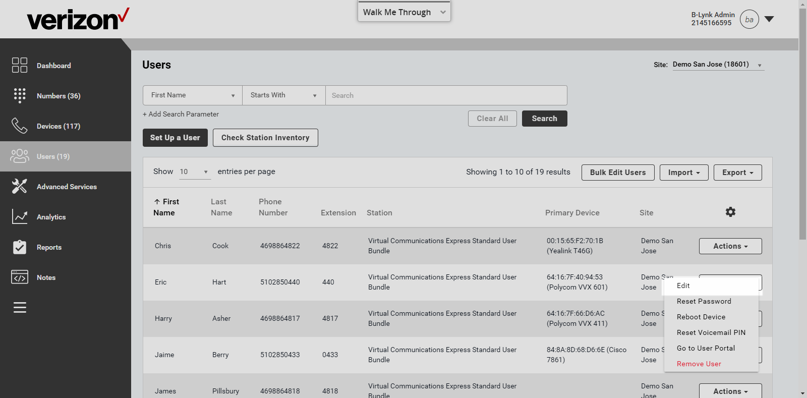 Enterprise Portal User Information and Assignments Verizon