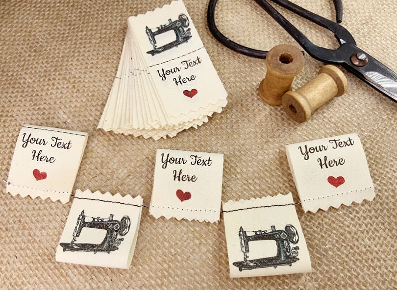 Folded Custom Labels Vintage Sewing Machine Smart Needle