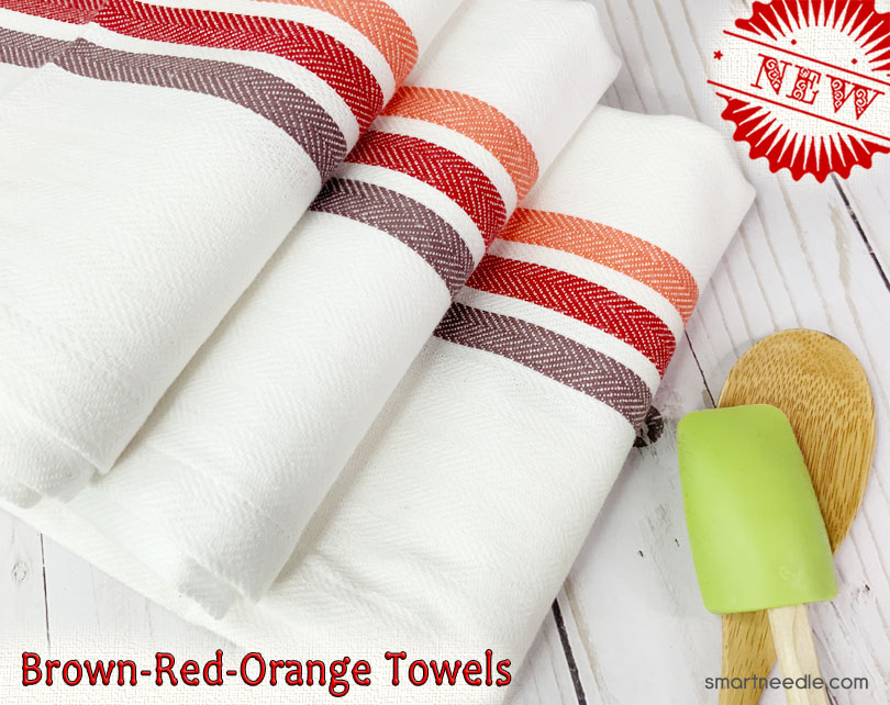 _Brown Red Orange Kitchen Towels Blanks Smart Needle