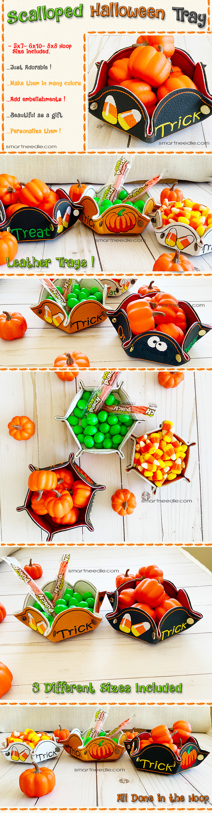 Leather Scalloped Halloween Tray App Smart Needle