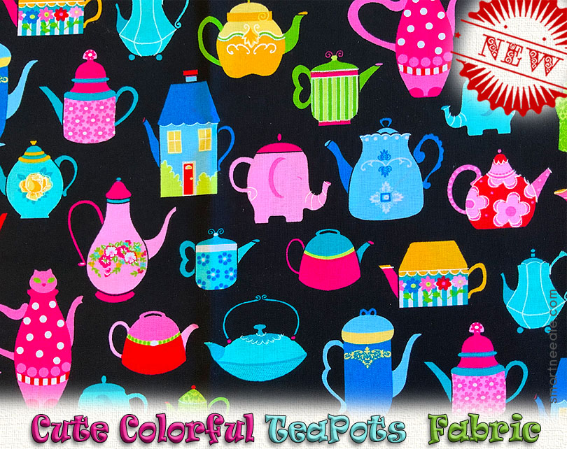 Colorful Teapots Fabric Smart Needle