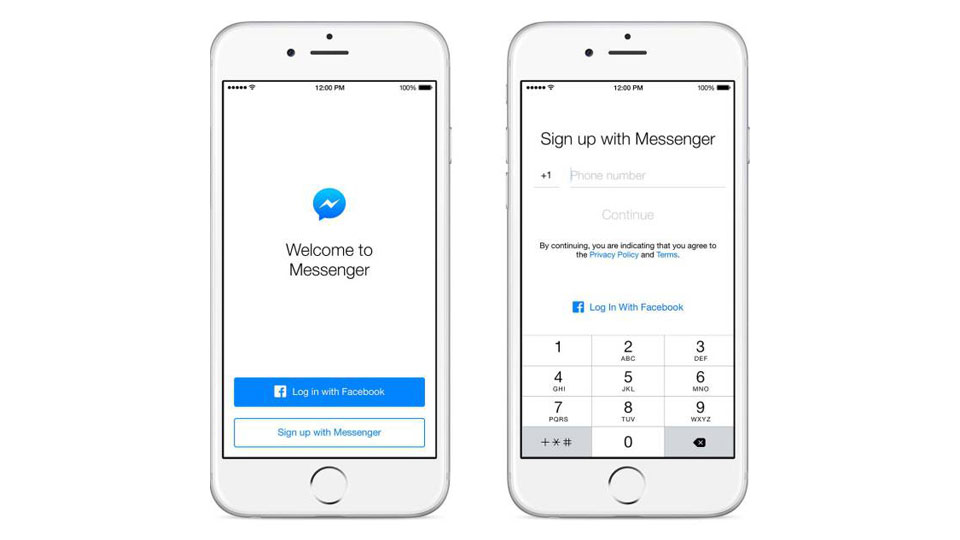 Options to use Messenger without a Facebook account