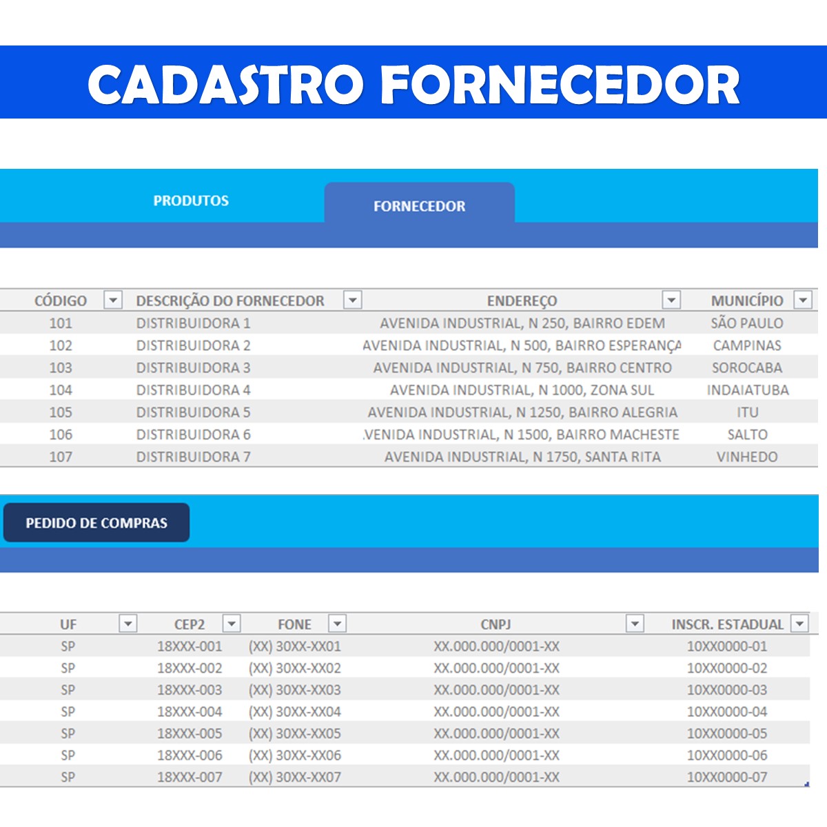 Planilha de Pedido de Compras em Excel Modelo Smart Planilhas