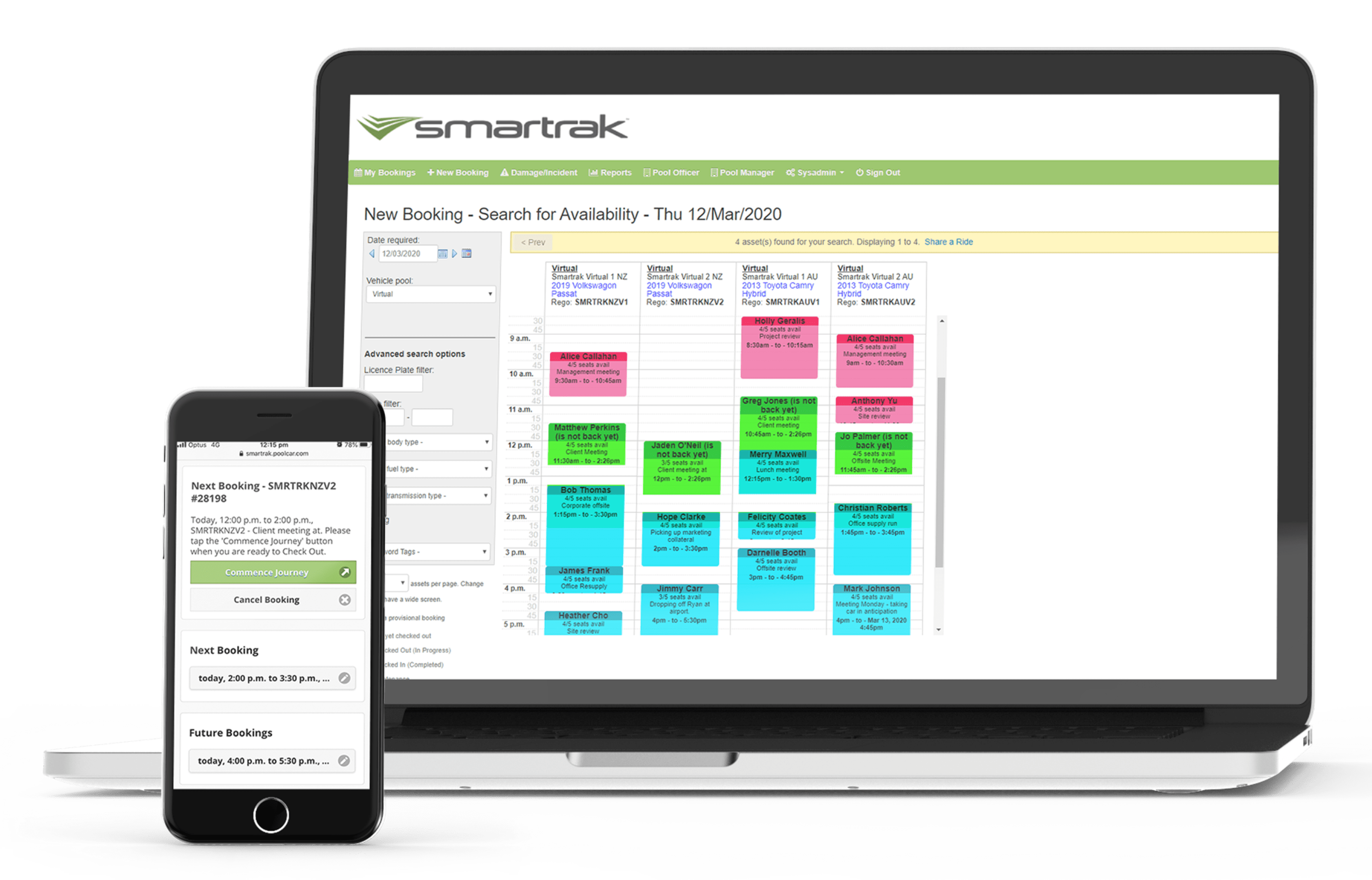 PoolCar The world's no.1 pool booking system Smartrak