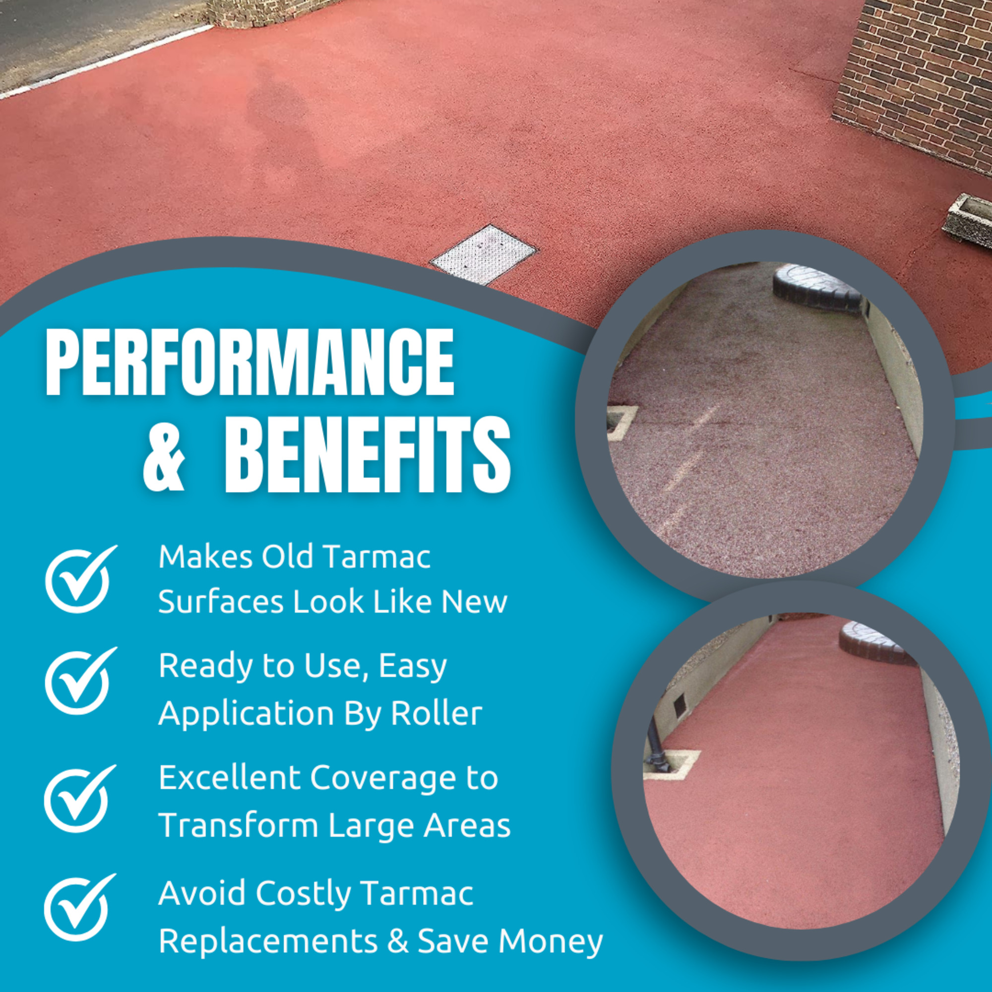 Tarmac Restorer RED Tarmac Paint for Driveways