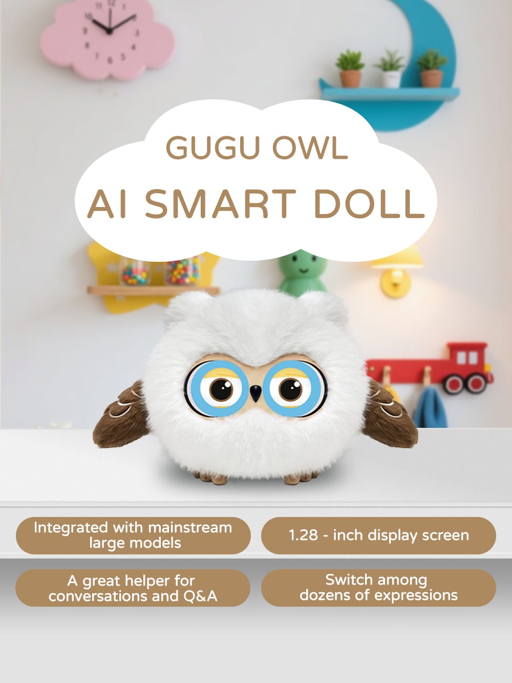 SmartSetup WiFi ChatGPT Ai Powered Plush Toy (Owl) SmartSetup(04)
