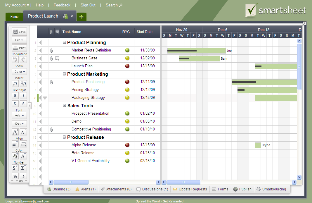 Product Update - Gantt chart view | Smartsheet
