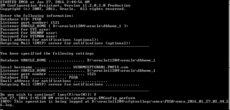 Create and Drop Oracle Enterprise Manager Console on Windows Server