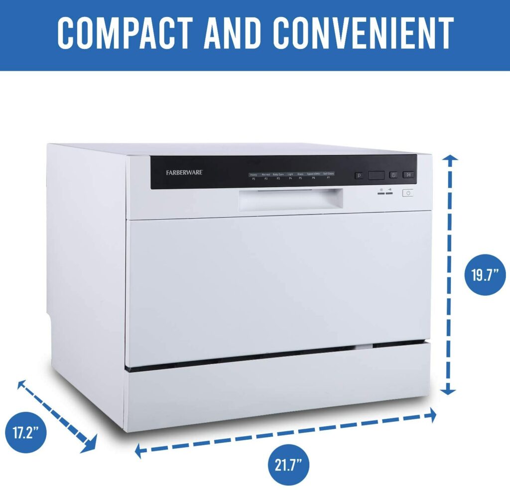 Farberware FCD06ABBWHA Compact Dishwasher Compact and Affordable