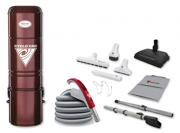 Cyclo Vac Central Vacuum H225 with Electric Attachment Kit 35' Smart