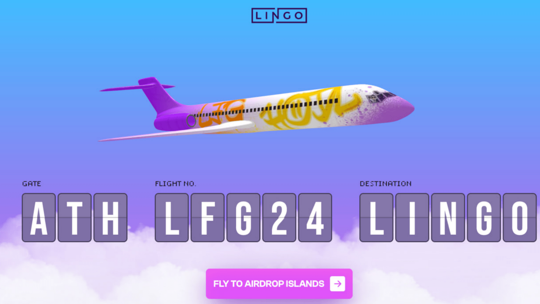 We fly to the Lingo Islands