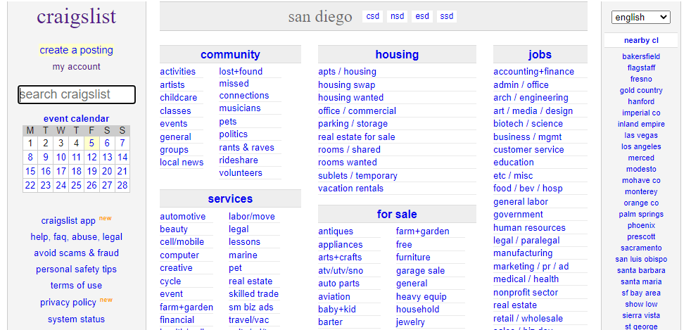 Craigslist San Diego Gratis 50 My Projects