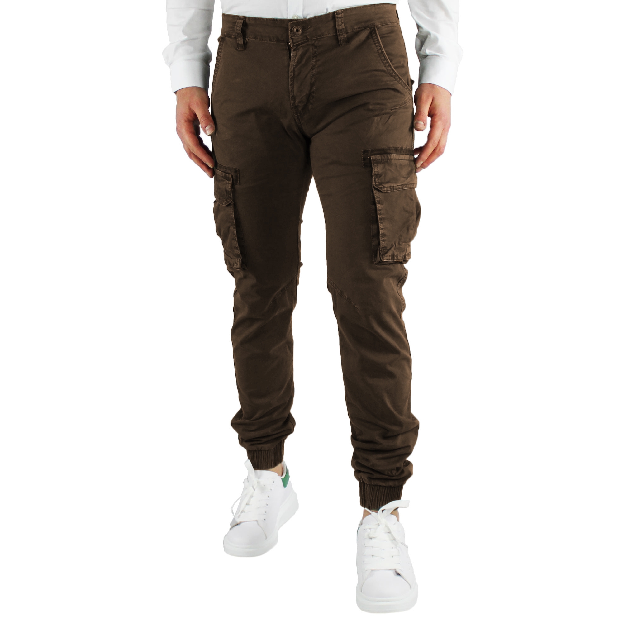 Pantaloni Uomo Cargo Invernali Pantalone Tasche Laterali