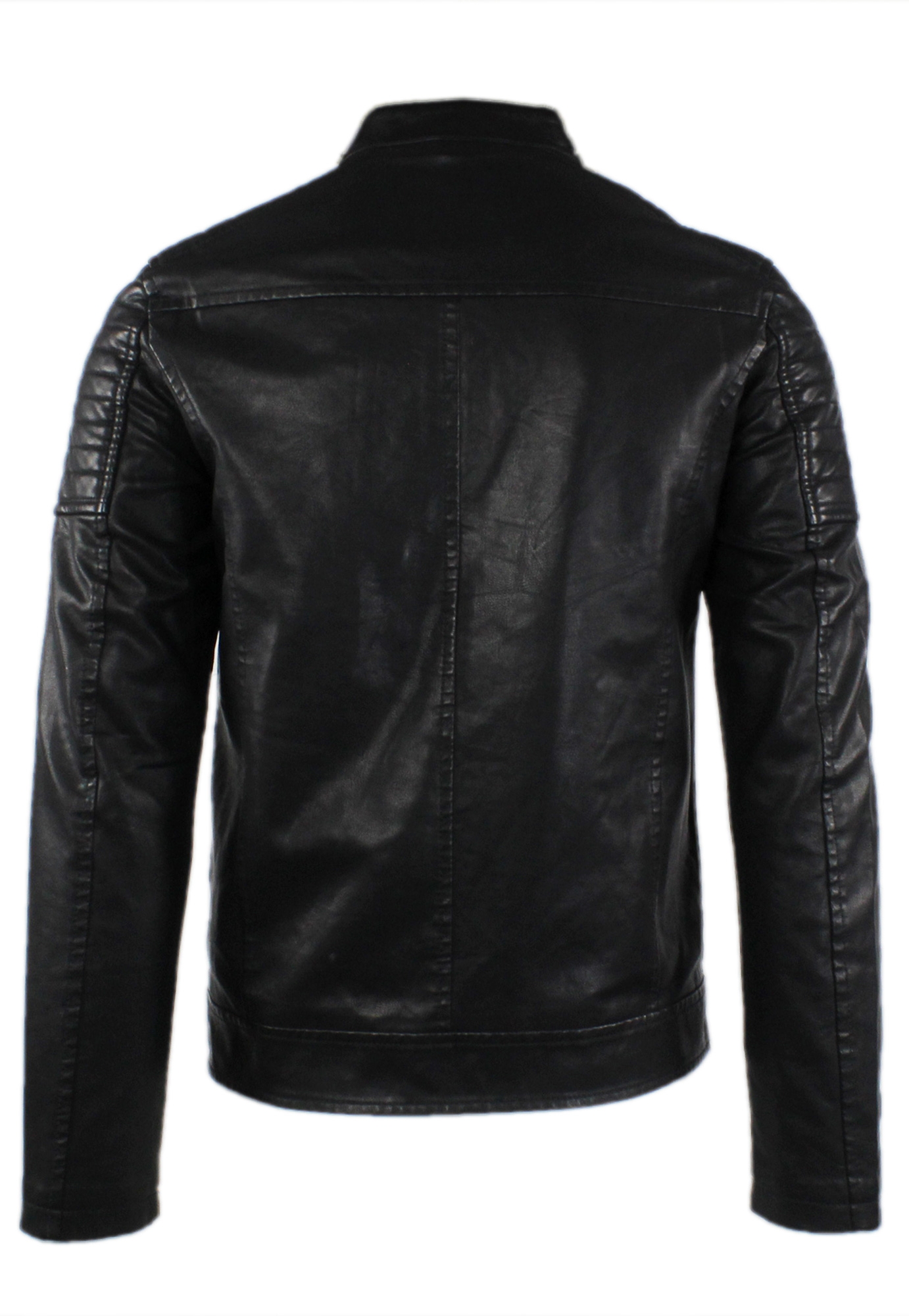 Giubbotto Uomo Pelle Nero Giacca Biker Chiodo Giubbino