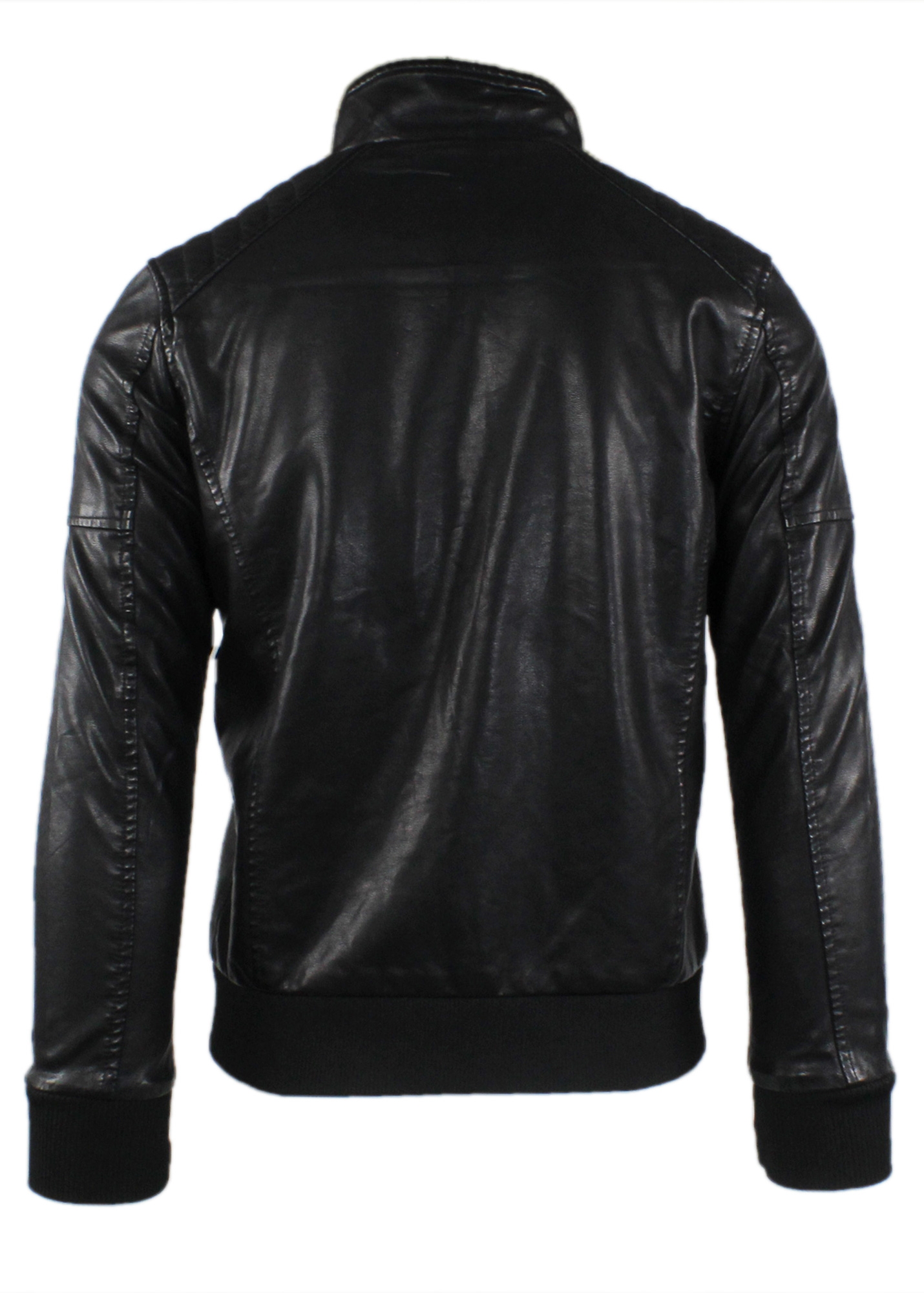 Giubbotto Uomo Pelle Nero Giacca Biker Chiodo Giubbino