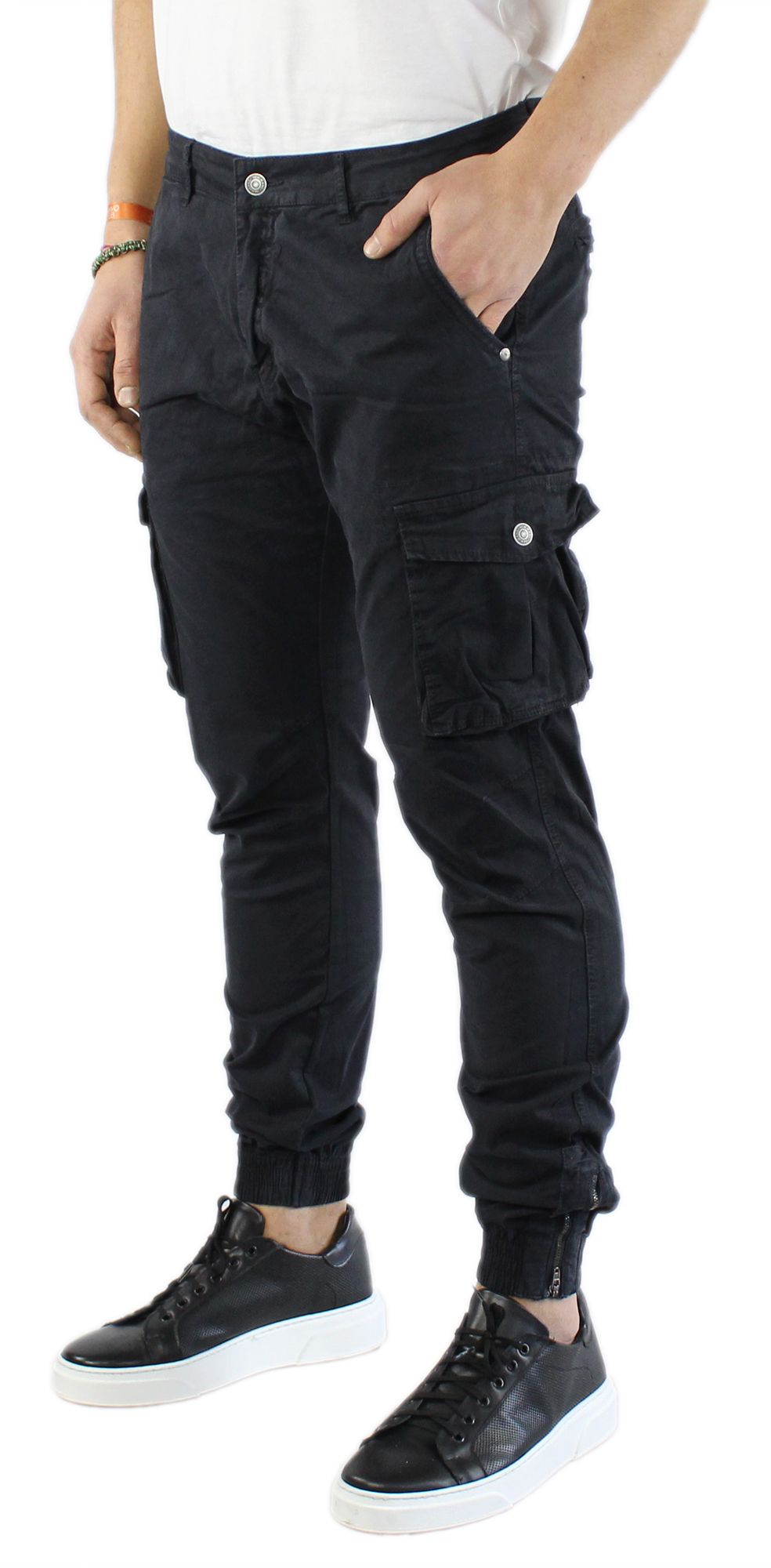 Pantaloni Uomo Cargo in Cotone Pantalone Tasconi Laterali