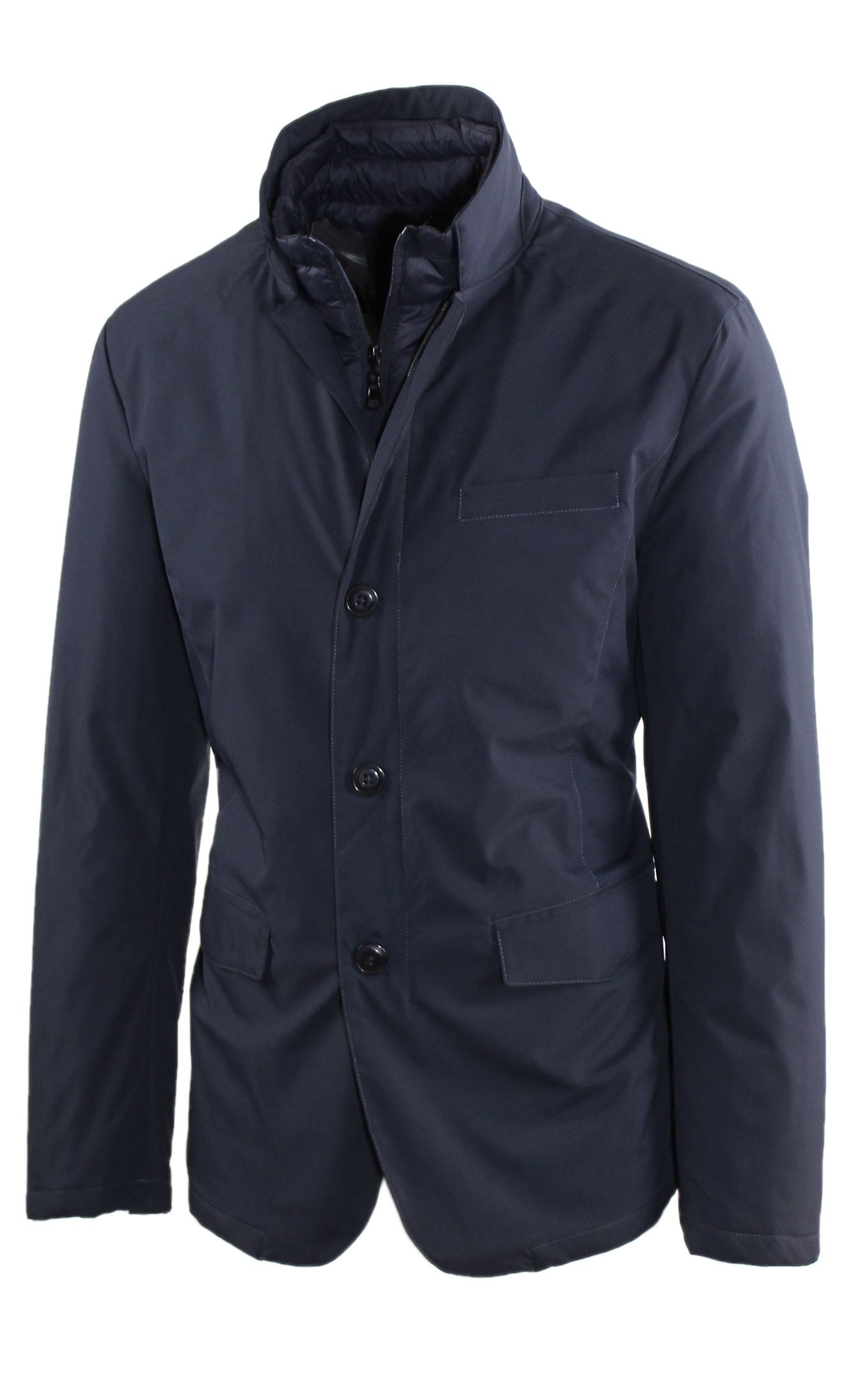 Giubbotto Uomo Invernale Slim Fit Blu Nero Panna Giacca