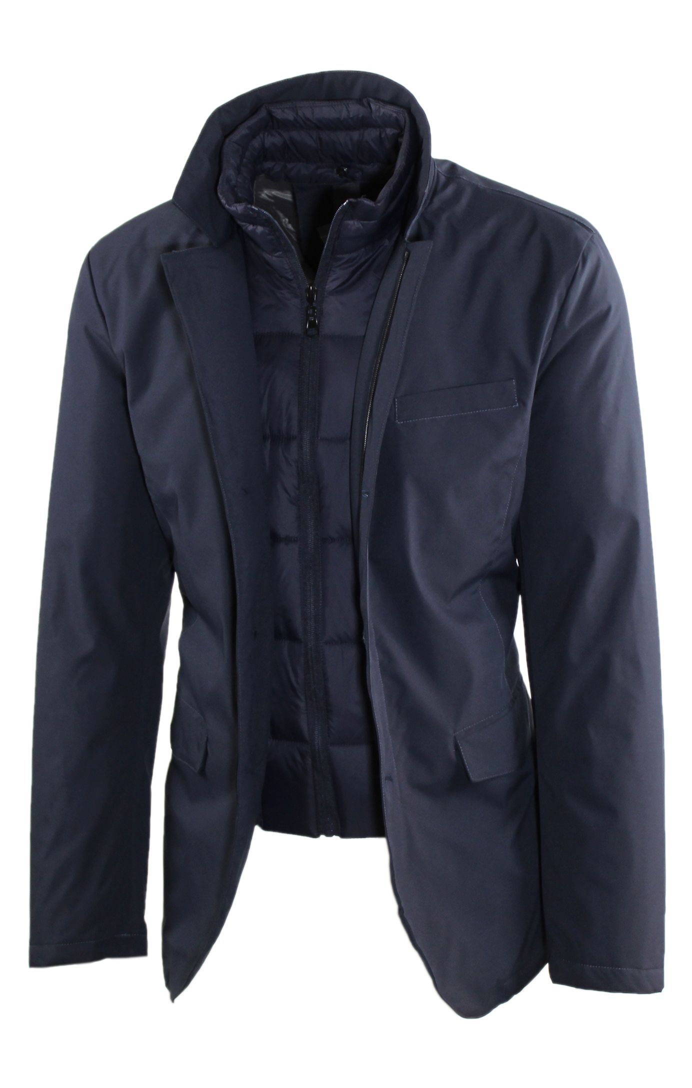 Giubbotto Uomo Invernale Slim Fit Blu Nero Panna Giacca