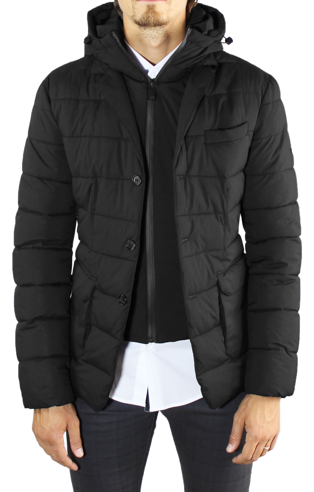 Giubbotto Uomo Invernale Giacca Cappuccio Trapuntata