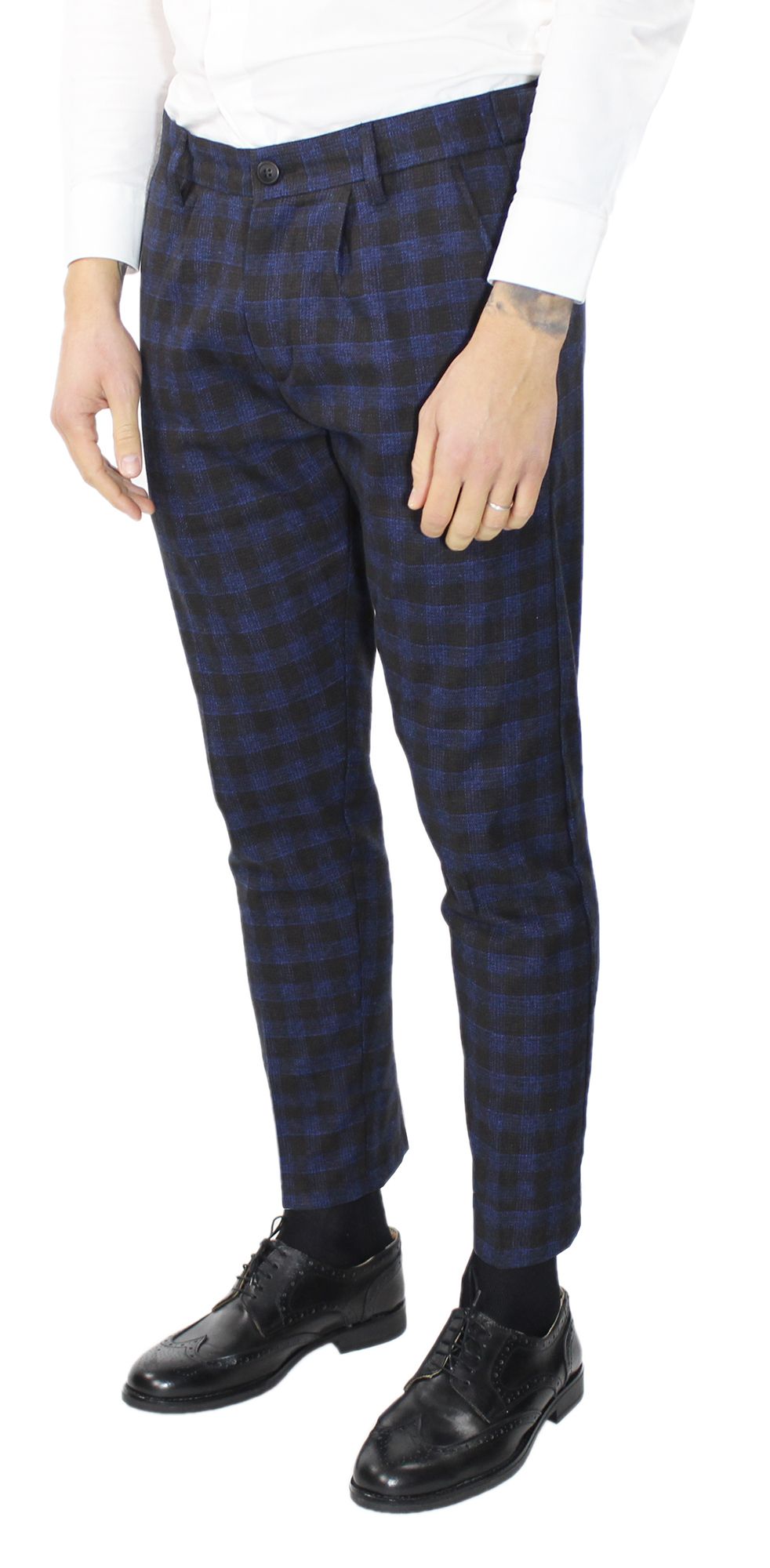 Pantaloni Uomo Invernali a Quadri Eleganti Pantalone