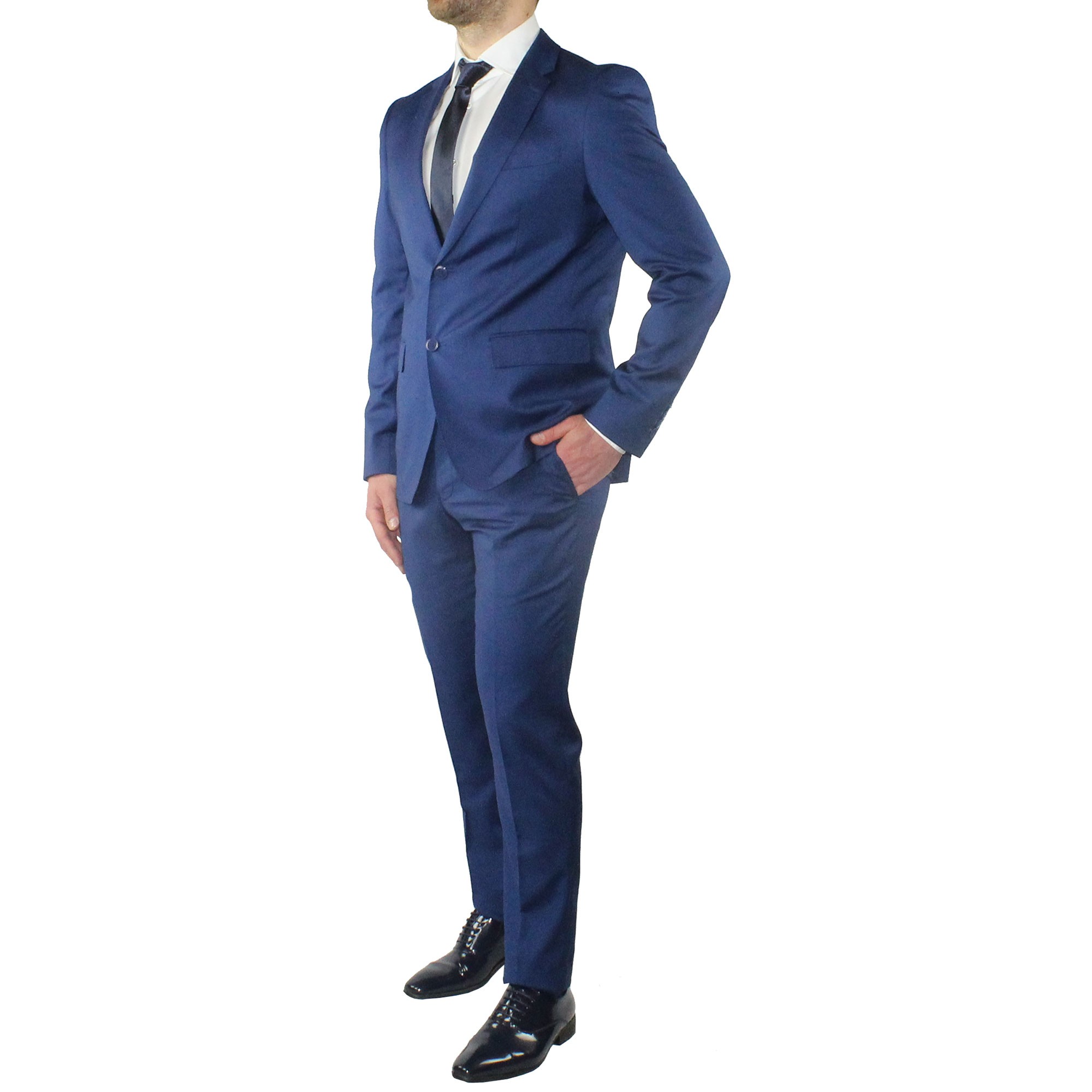 Abito Uomo Elegante Blu Vestito Completo Estivo Cerimonia