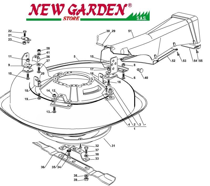 Explosionszeichnung Gerade Von Schneiden Aufsitzmäher EL63