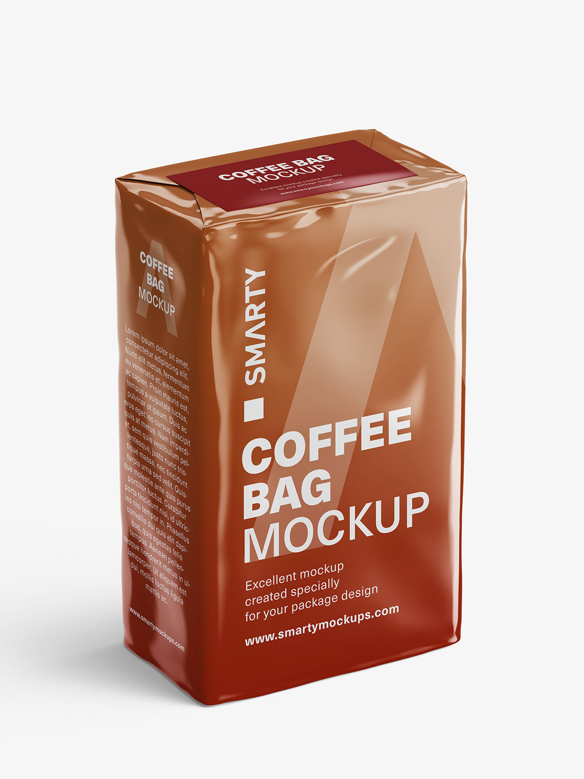Coffee bag mockup / glossy Smarty Mockups