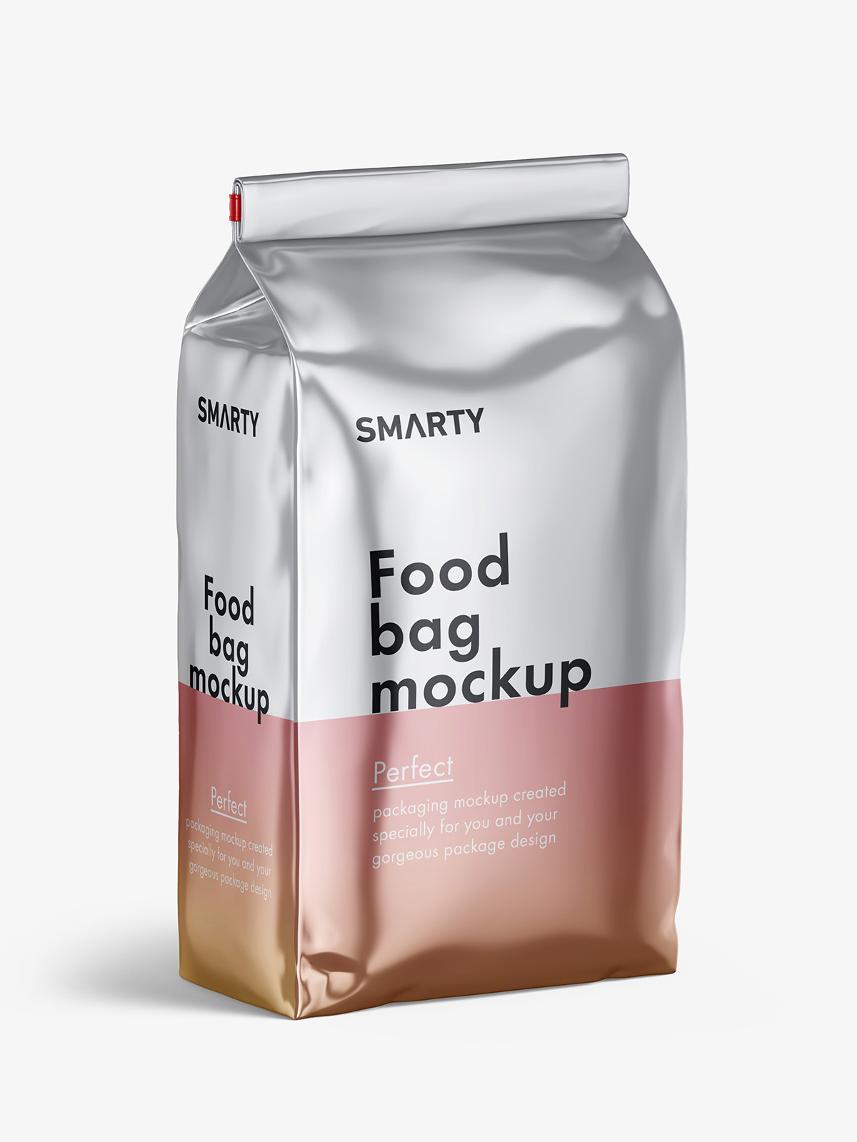 Metallic food bag mockup Smarty Mockups