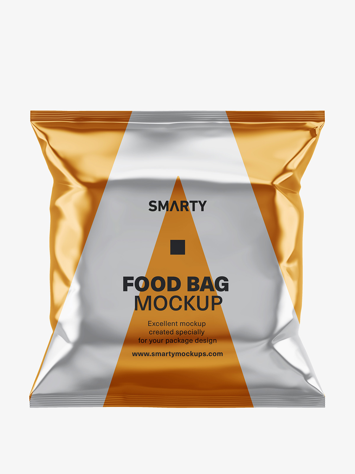 Metallic food bag mockup Smarty Mockups