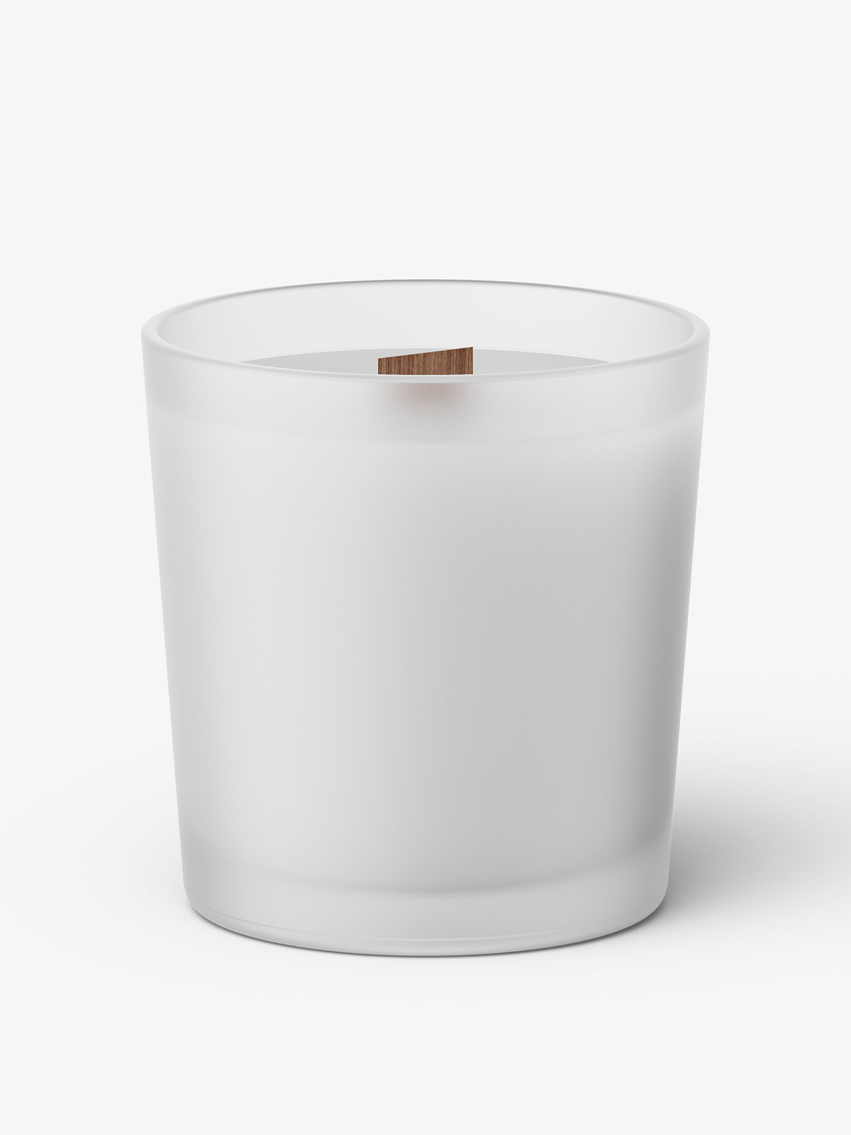 Candle with wooden wick mockup / frosted Smarty Mockups