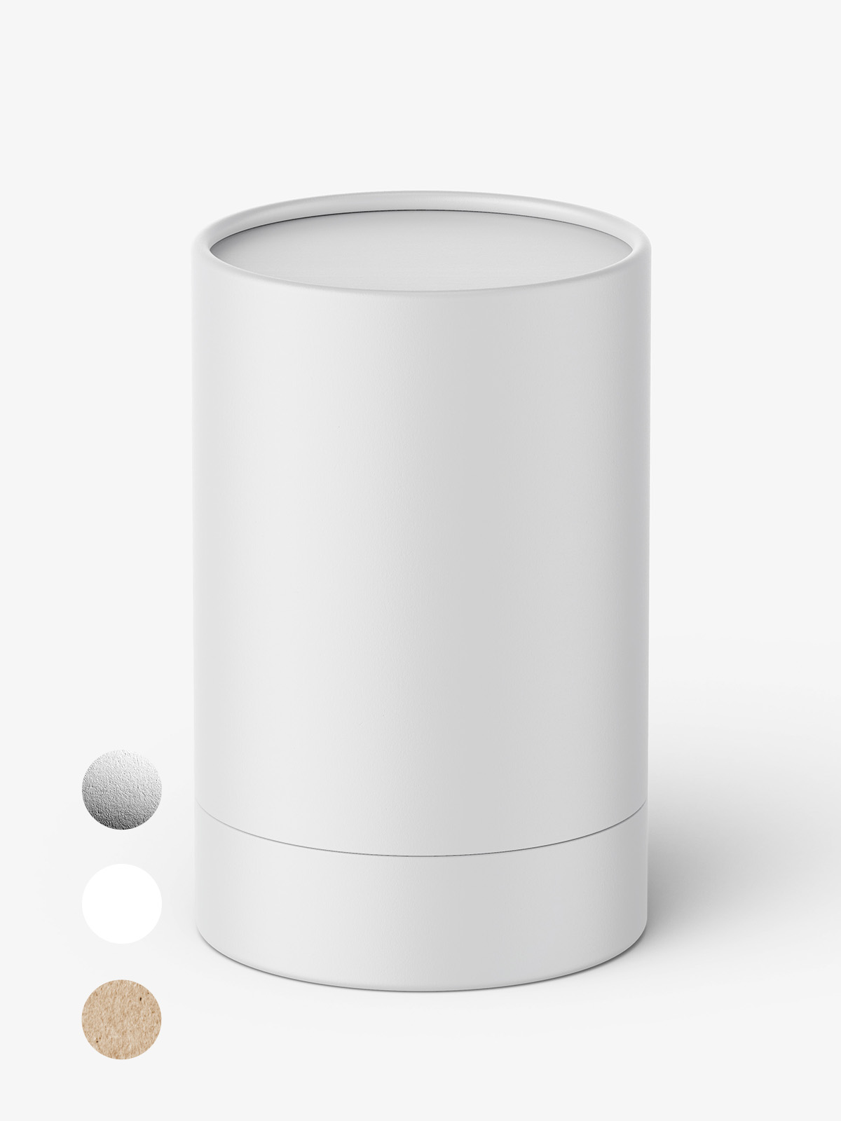 Round box mockup / paper / metallic / kraft paper Smarty Mockups