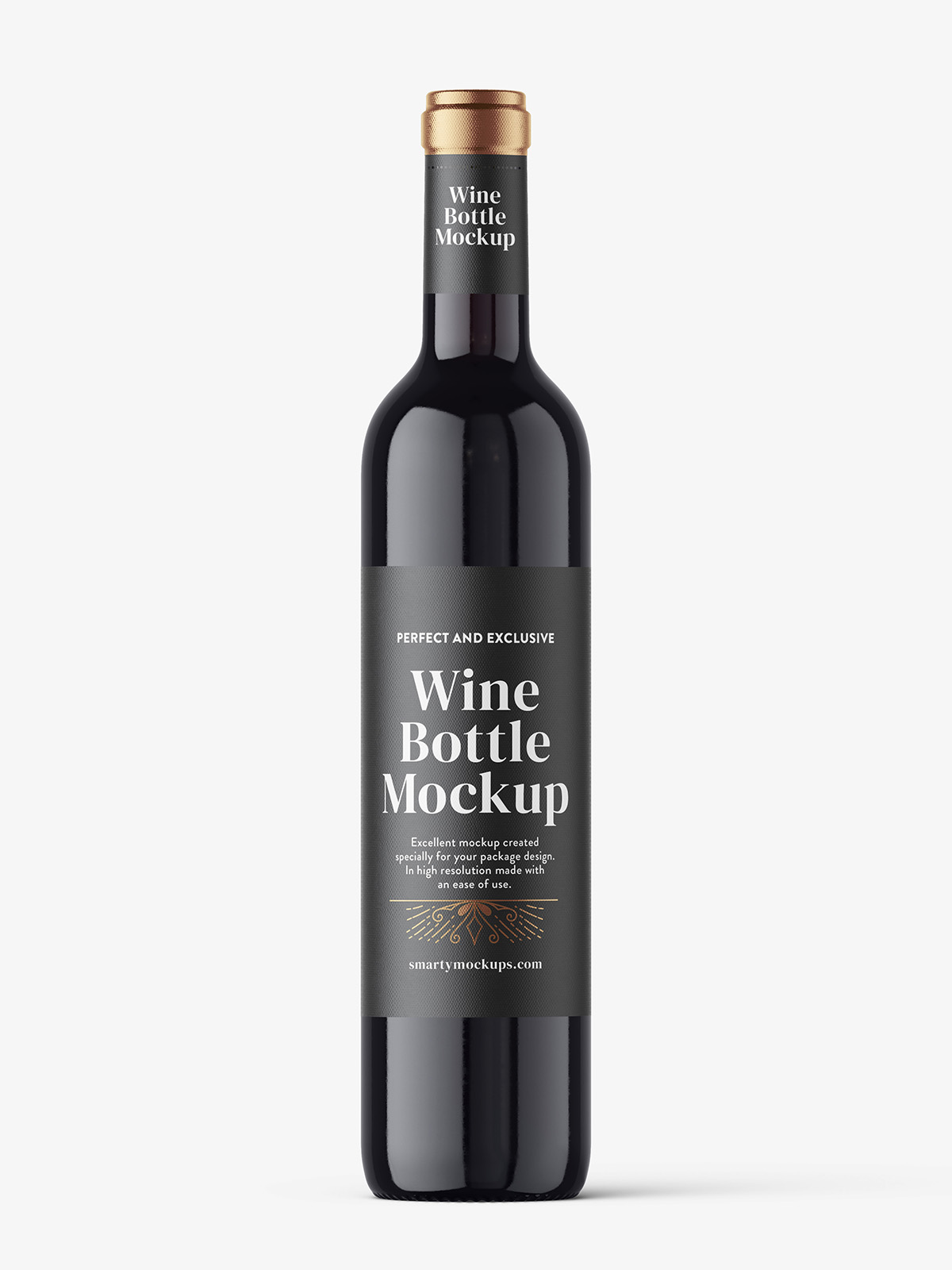 Red wine bottle mockup Smarty Mockups