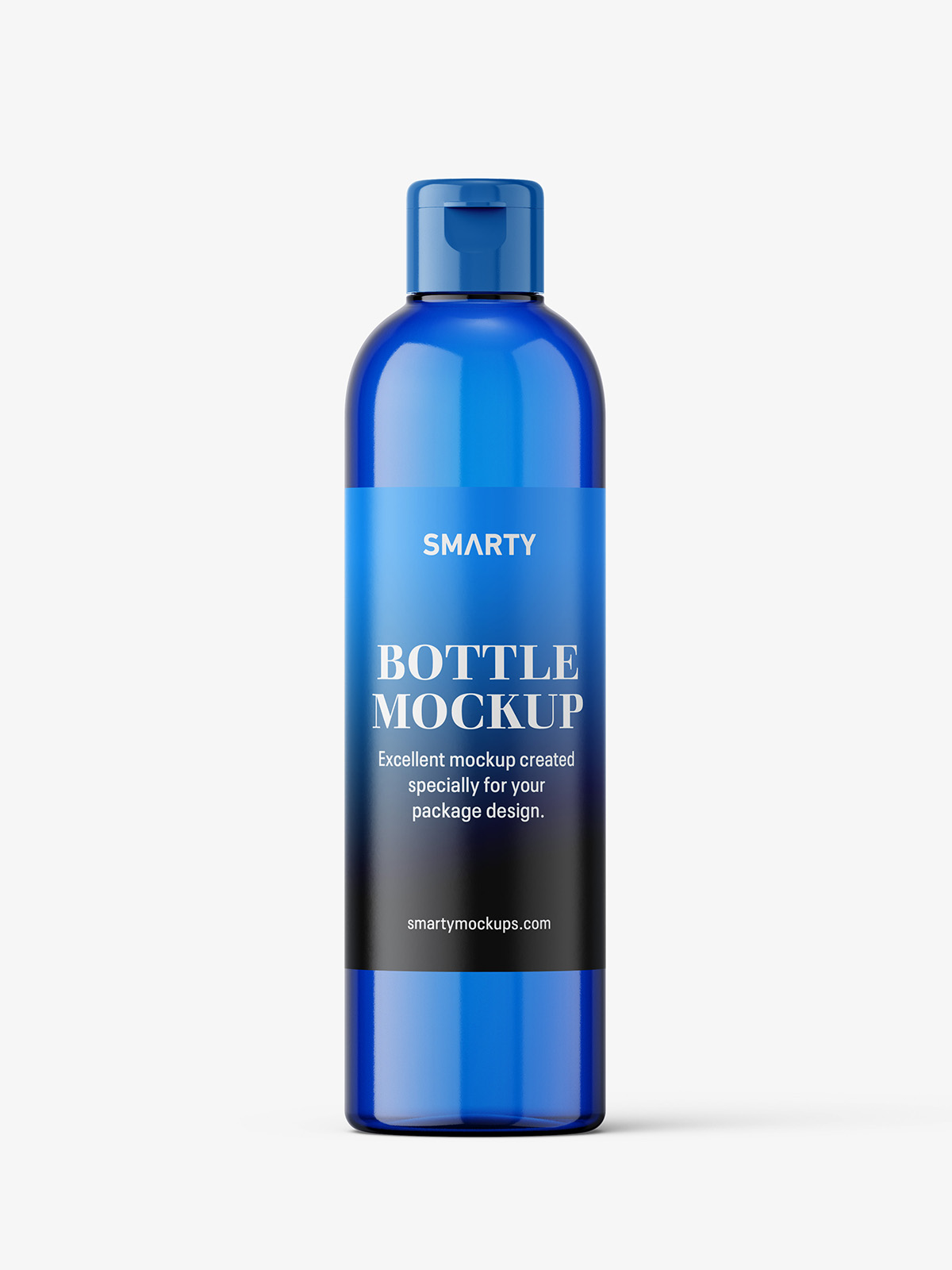 Cosmetic bottle with flip top / blue Smarty Mockups
