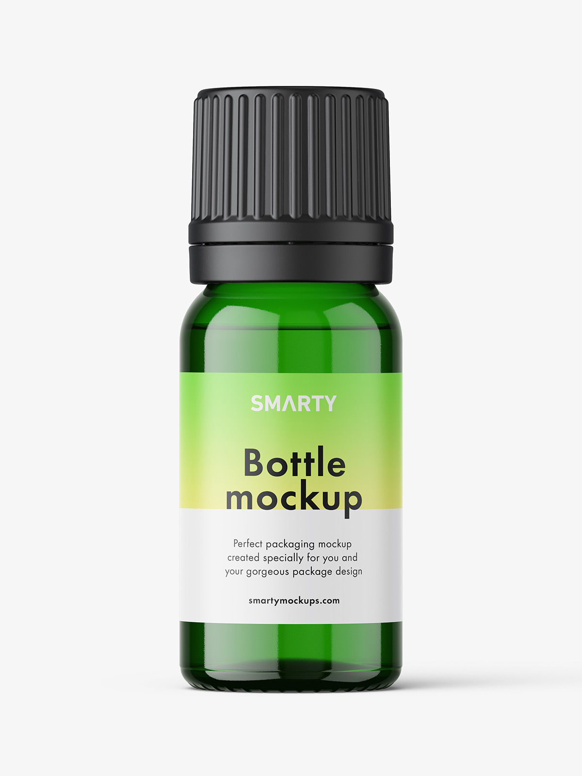 Essential oil bottle mockup / green Smarty Mockups
