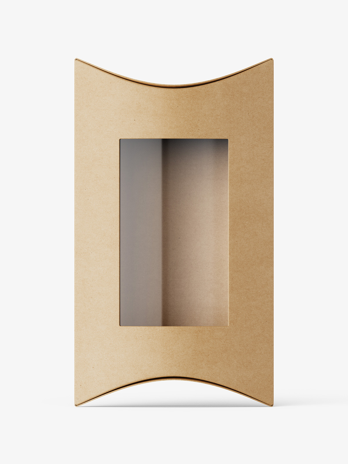 Kraft paper pillow box with window mockup Smarty Mockups