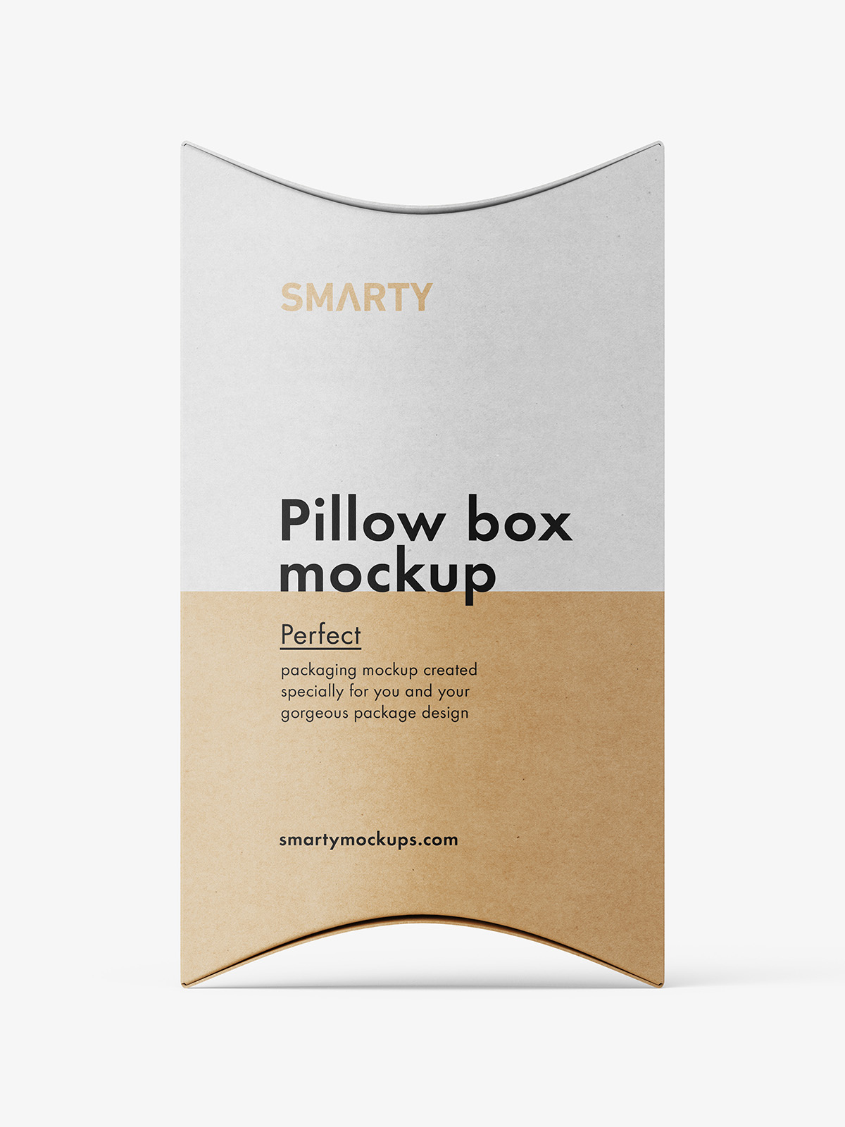 Kraft paper pillow box mockup Smarty Mockups