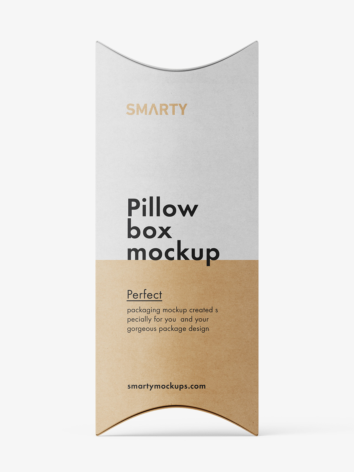 Kraft paper pillow box mockup Smarty Mockups