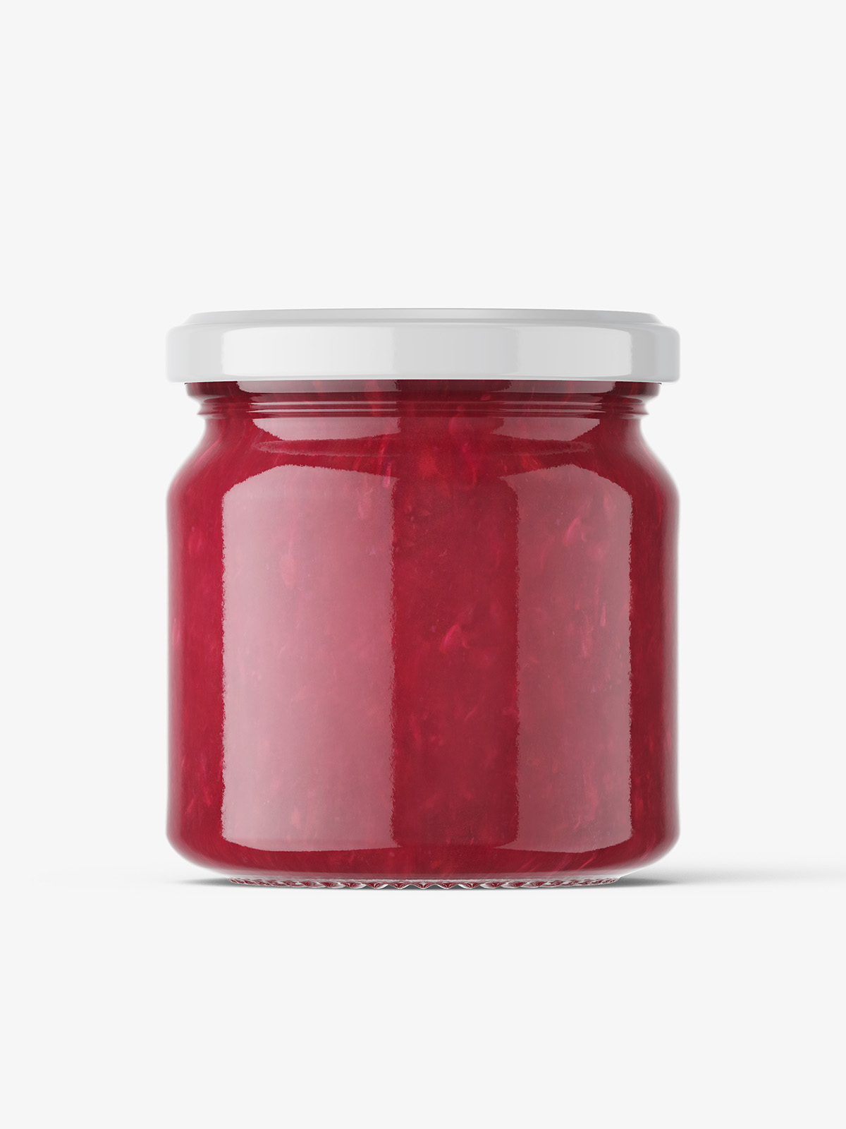 Red jam jar mockup Smarty Mockups