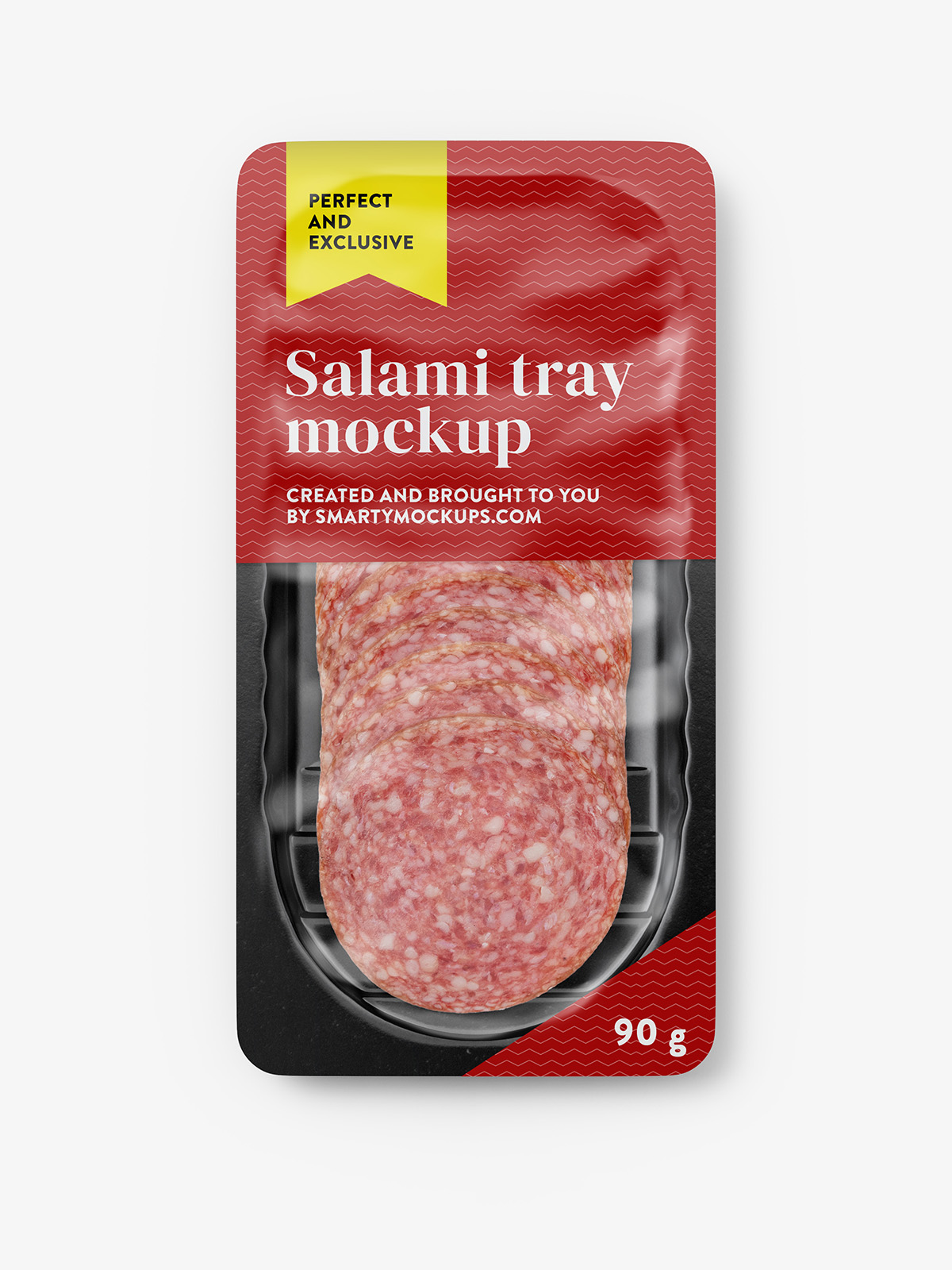 Small salami packaging mockup Smarty Mockups