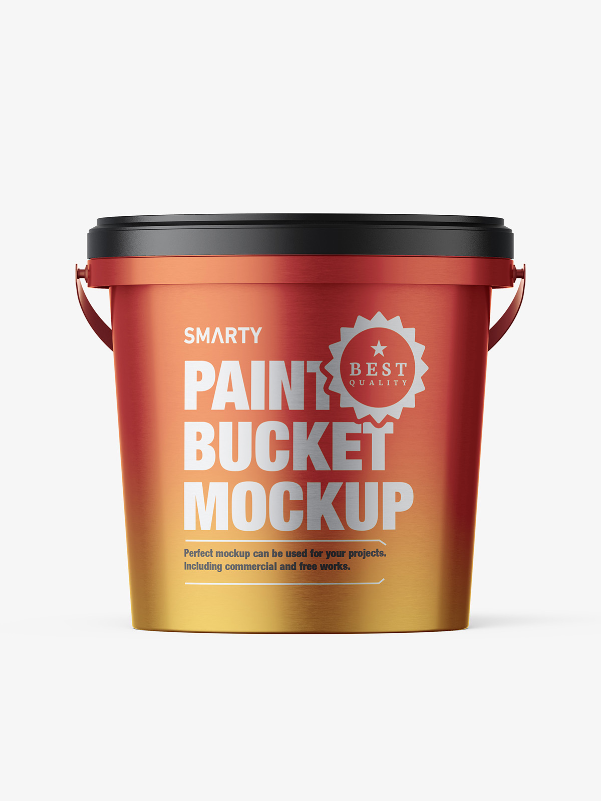 Metallic paint bucket mockup Smarty Mockups