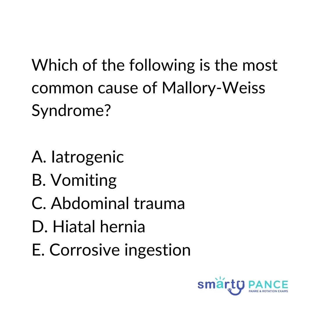 MalloryWeiss Syndrome The Daily PANCE Blueprint Smarty PANCE