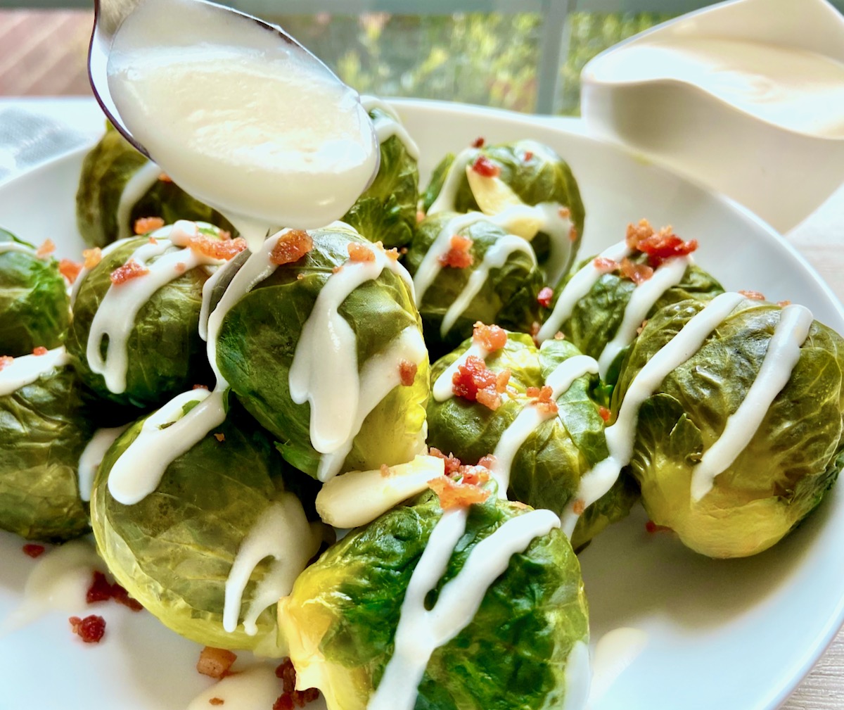 Brussels Sprouts with Horseradish Cream Sauce SmartyPantsKitchen