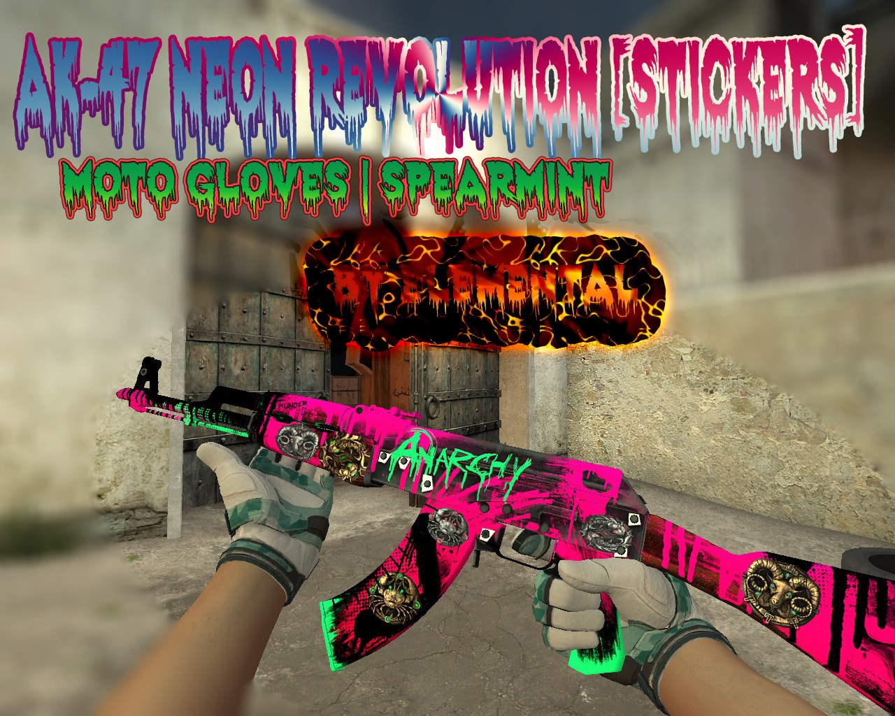Download AK47 Neon Revolution [Ancient Stickes & Gloves]