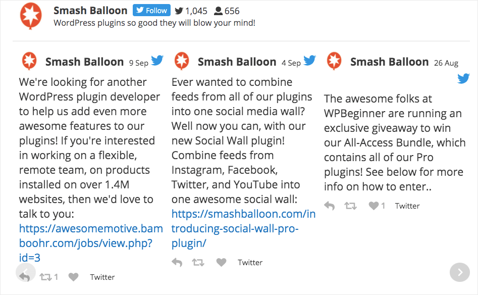 How to Create a Horizontal Twitter Feed in WordPress (Easy)