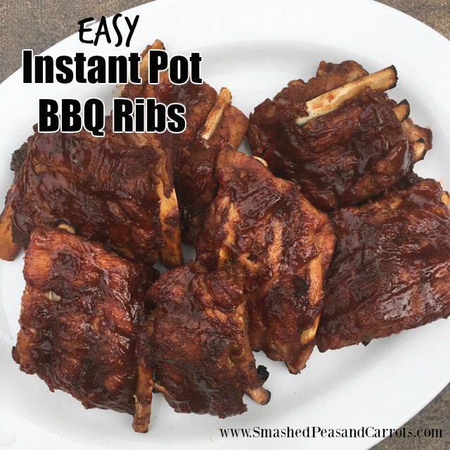 Easy Instant Pot BBQ Ribs Smashed Peas & Carrots