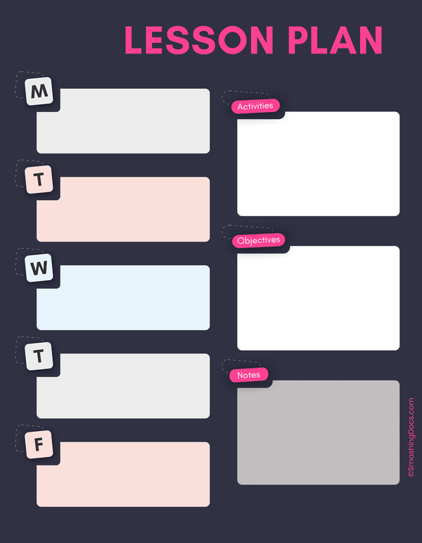 Free Organized Lesson Planner for Teachers