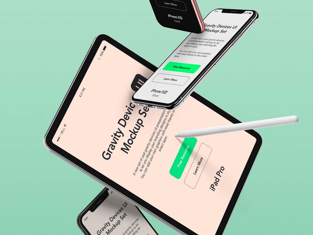 Gravity Gadget Devices UI Mockup Smashmockup