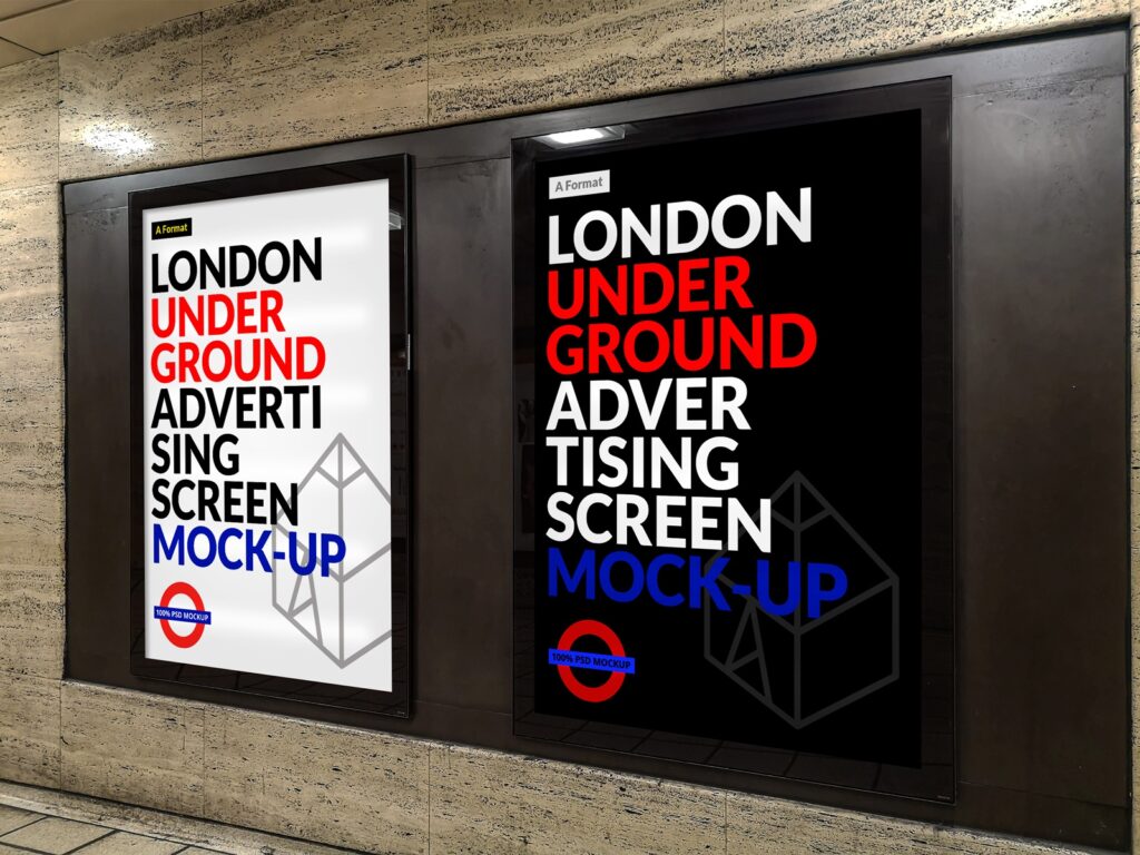 MRT Subway Underground Advertising Mockup Free Download