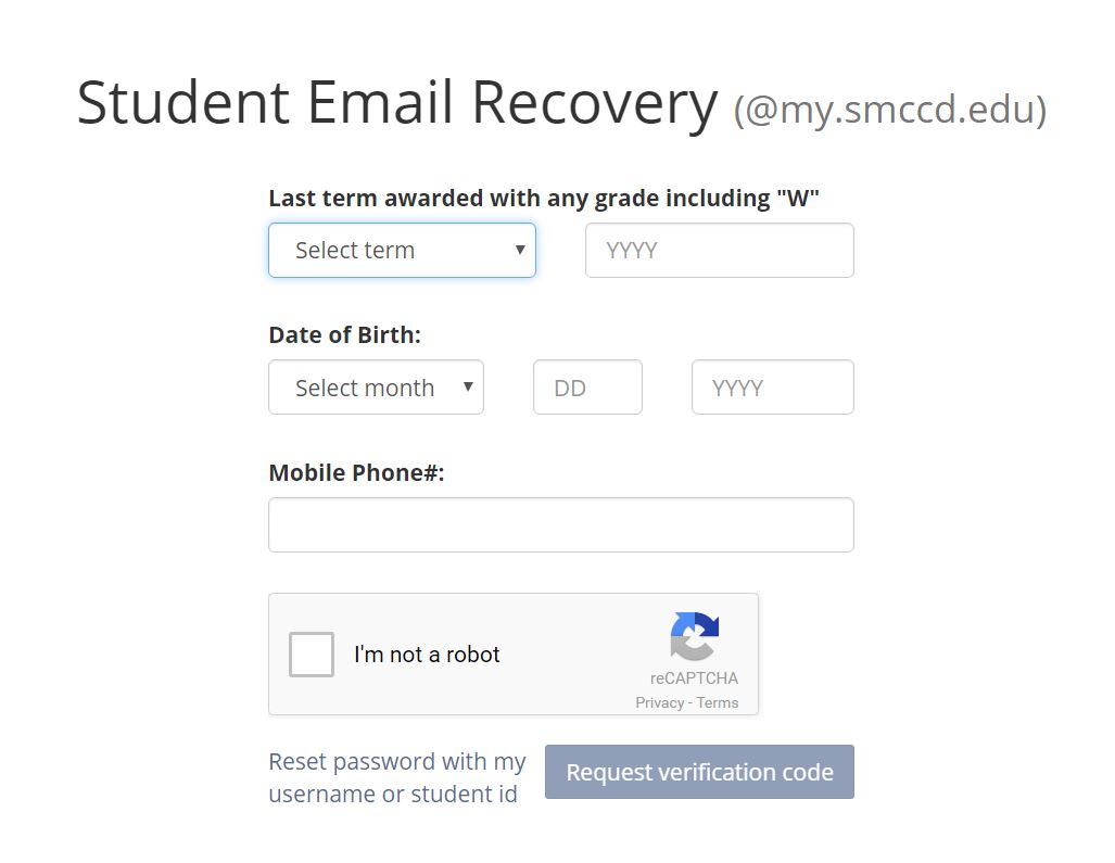Student Email Password Recovery Student Email San Mateo County